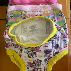 Disney Minnie Mouse Kids Overnight Protection Underwear Set - Pink, Yellow Multi